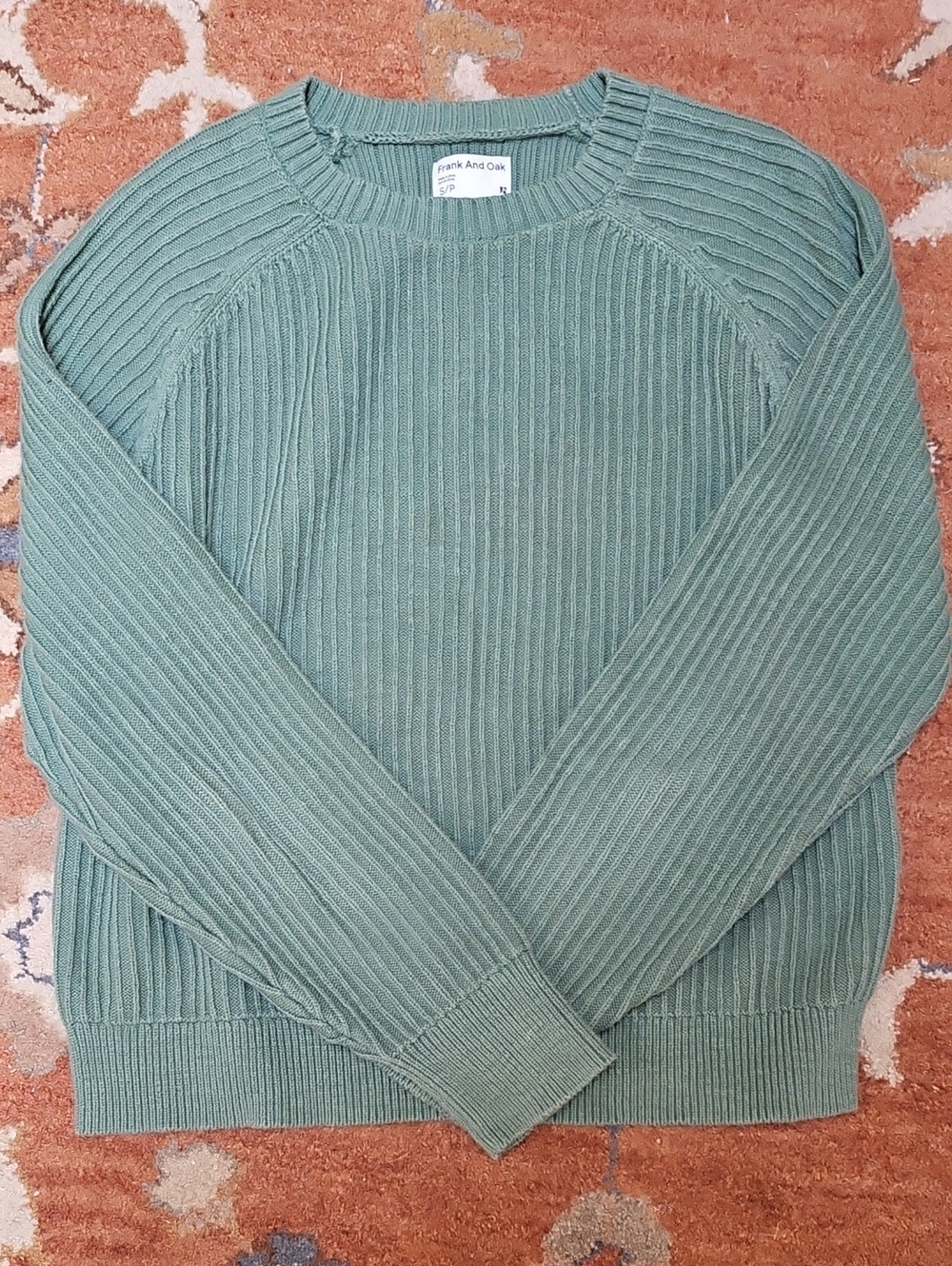 Frank And Oak Ribbed Crewneck Sweater - Sage Green